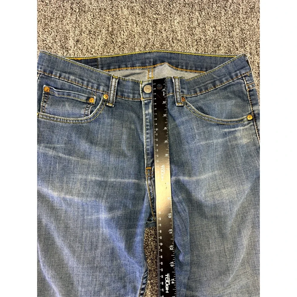 Levis 527 Jeans Mens 34x34 Blue Denim Cotton Slim Fit Medium Wash Bootcut Leg